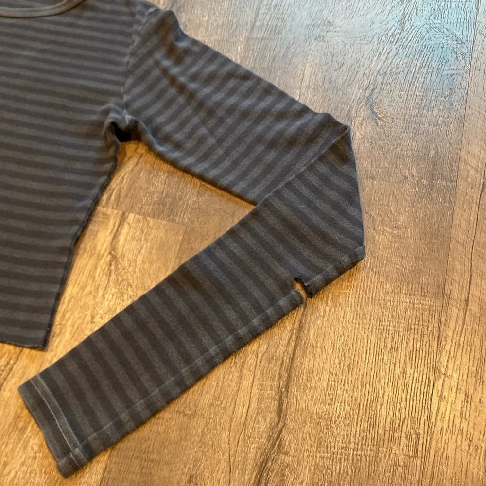SOLD - Brandy Melville Dark Blue Striped Long Sleeve - Picture 3 of 4